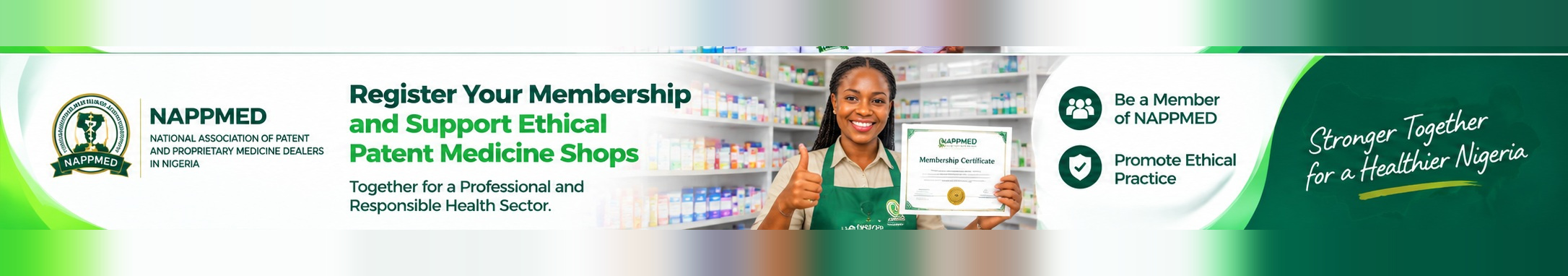 NAPPMED membership registration and patent medicine shops